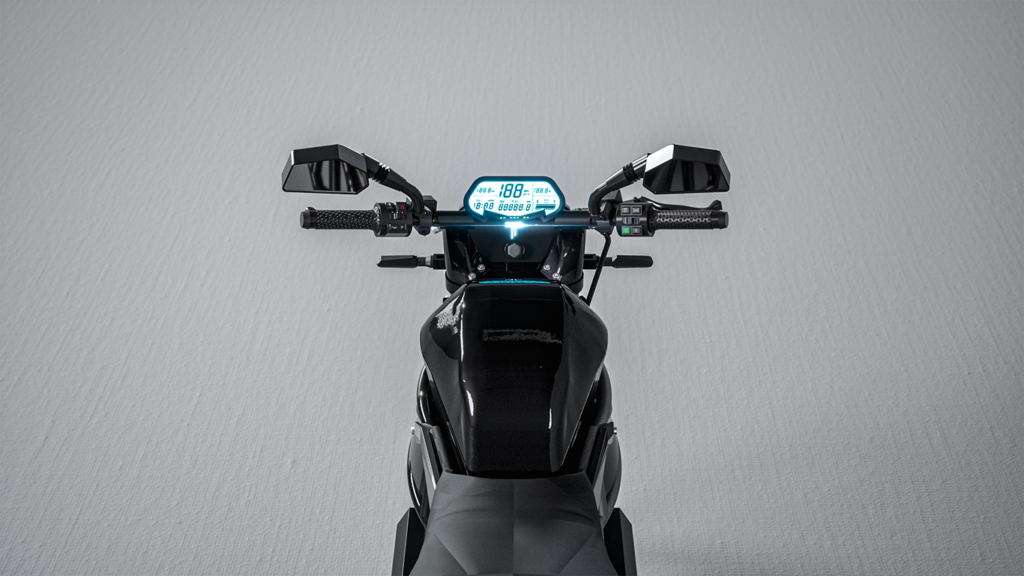 Render 3d producto motocicleta electrica top