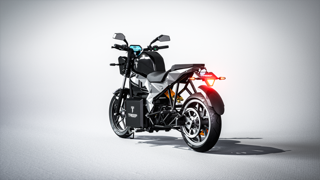 Render 3d producto motocicleta electrica back